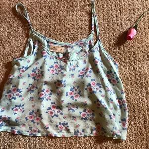 Floral Hollister Teal Crop Top
